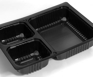 black plastic tray